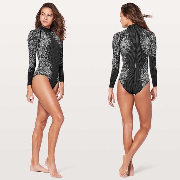 LULULEMON Will The Wave Long Sleeve Surf Suit Rash Guard Swimsuit One Piece - Picture 1 of 11